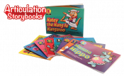 Focus on articulation and phonological awareness with these wonderfully illustrated, engaging storybooks! Each book highlights and repeats in bold a specific target sound throughout the story. This set of 9 books targets: /b, k, h, g, n, d, t, m, p/.