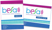BESA is a valid, reliable assessment that distinguishes between a language impairment or limited language exposure in young Spanish-English bilingual children. Includes the administration & scoring manual, stimulus booklet (2-sided), 20 protocols in both English & Spanish, 20 BIOS forms, and 20 ITALK forms. For use with children ages 4-6.