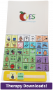 This order includes the CVES™ 35 – Beginning Core Foldout with 35 core vocabulary icons and core communication card. Can be used standalone for icon exchange and to provide access to early language. CVES™ 35 is compatible with the CVES™ Full System. Features Boardmaker PCS® icons.