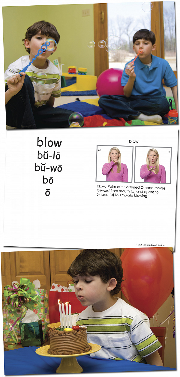 Sign to Talk Verbs - Blow Card